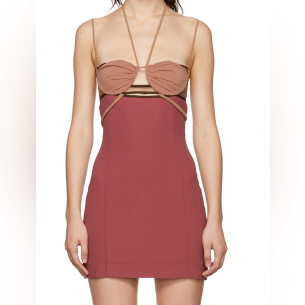 Pink Cut Out Backless Bodycon Mini Dress